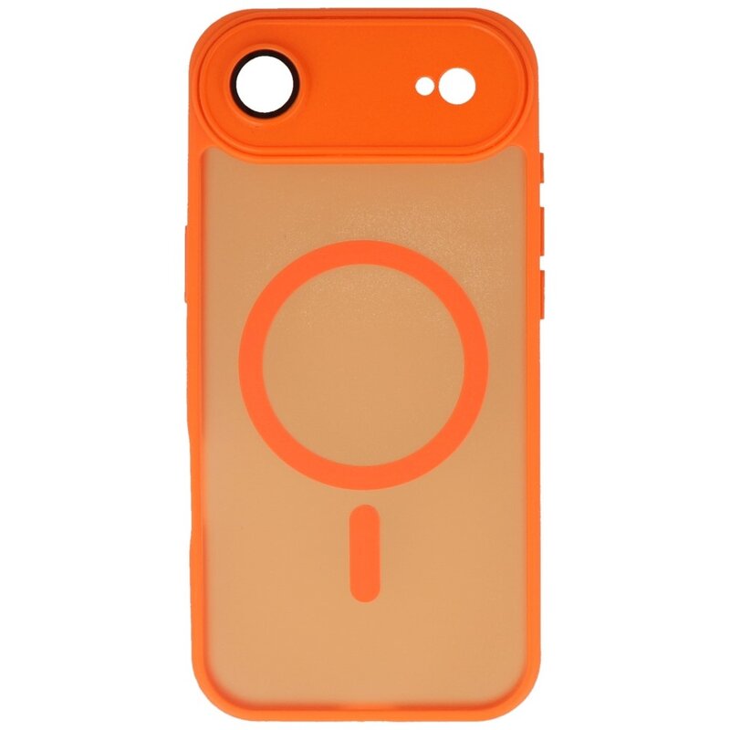 Coque MagSafe mate transparente avec protection pour appareil photo pour iPhone 17 Air Orange