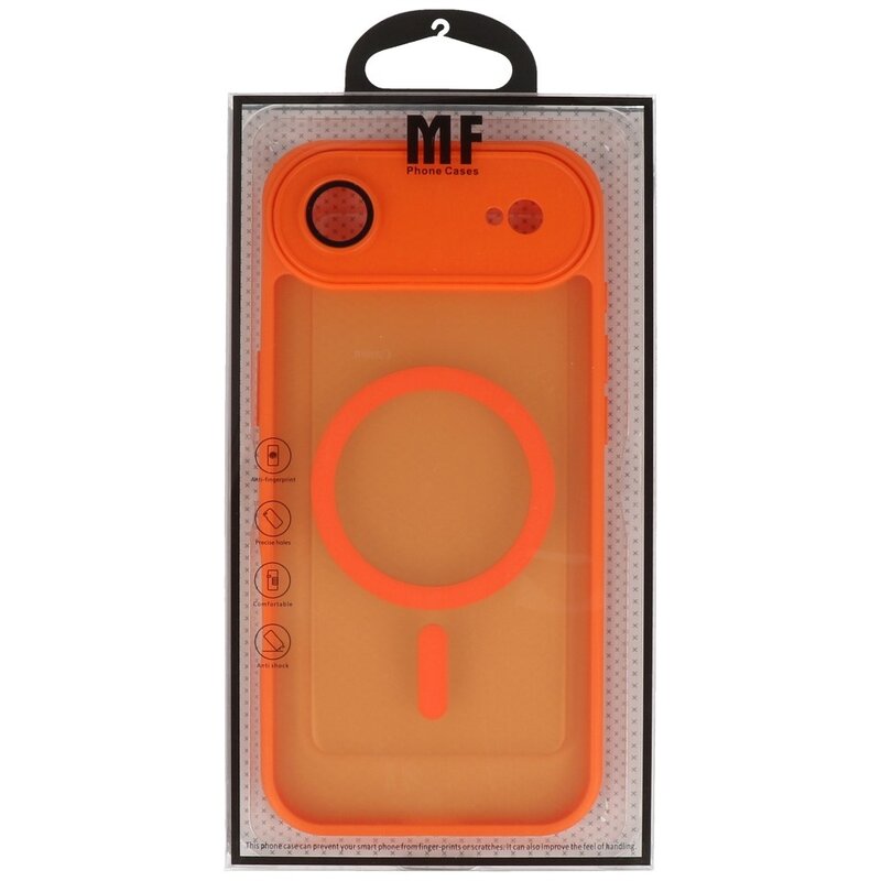 Coque MagSafe mate transparente avec protection pour appareil photo pour iPhone 17 Air Orange