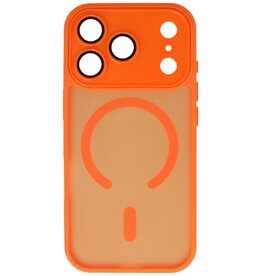 Matte-Transparent with Camera Protector Magsafe Case for iPhone 17 Pro Orange