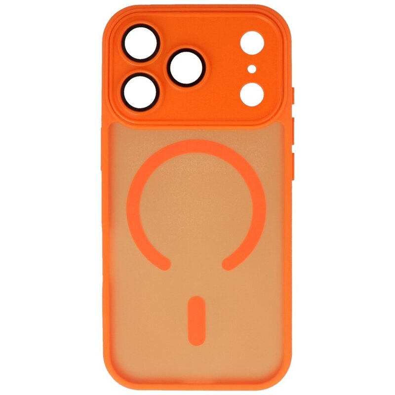 Mat-Transparent met Camera Beschermer Magsafe Case voor iPhone 17 Pro Oranje