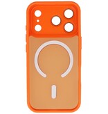 Matte-Transparent with Camera Protector Magsafe Case for iPhone 17 Pro Orange