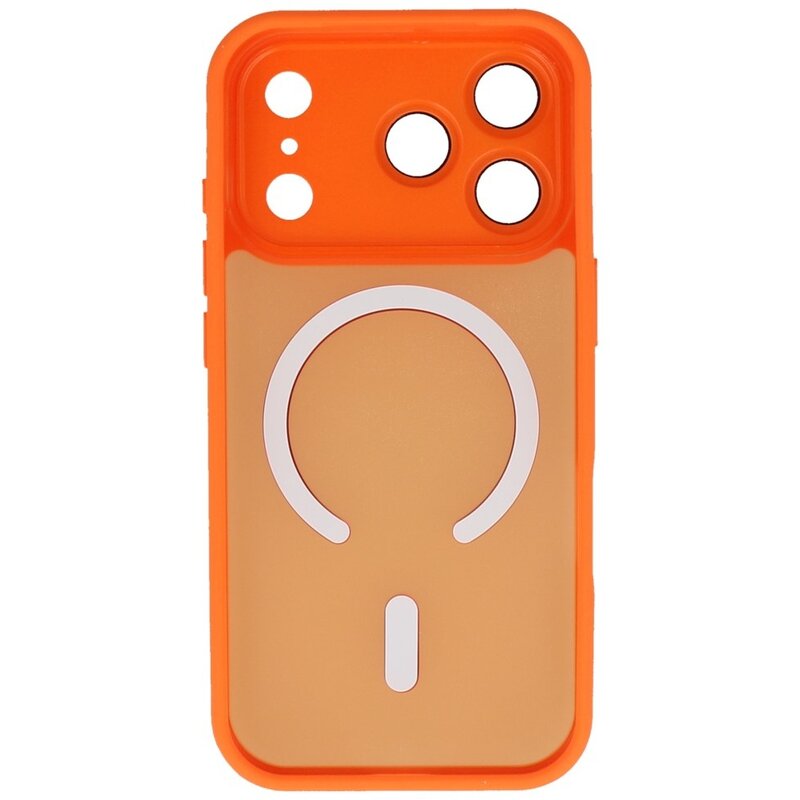 Matte-Transparent with Camera Protector Magsafe Case for iPhone 17 Pro Orange