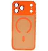 Funda Magsafe mate transparente con protector de cámara para iPhone 17 Pro Max, color naranja