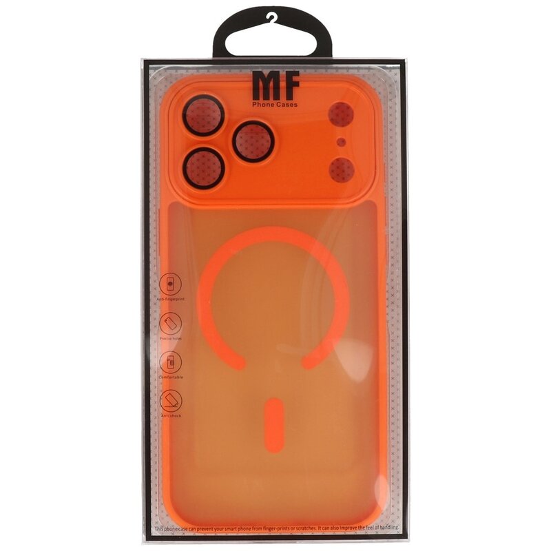 Mattransparent Magsafe-cover med kamerabeskytter til iPhone 17 Pro Max, orange