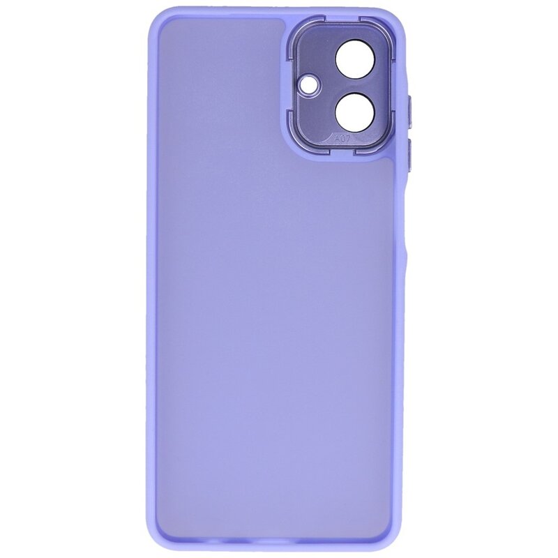 Funda transparente mate con protector de cámara para Samsung Galaxy A07, color morado