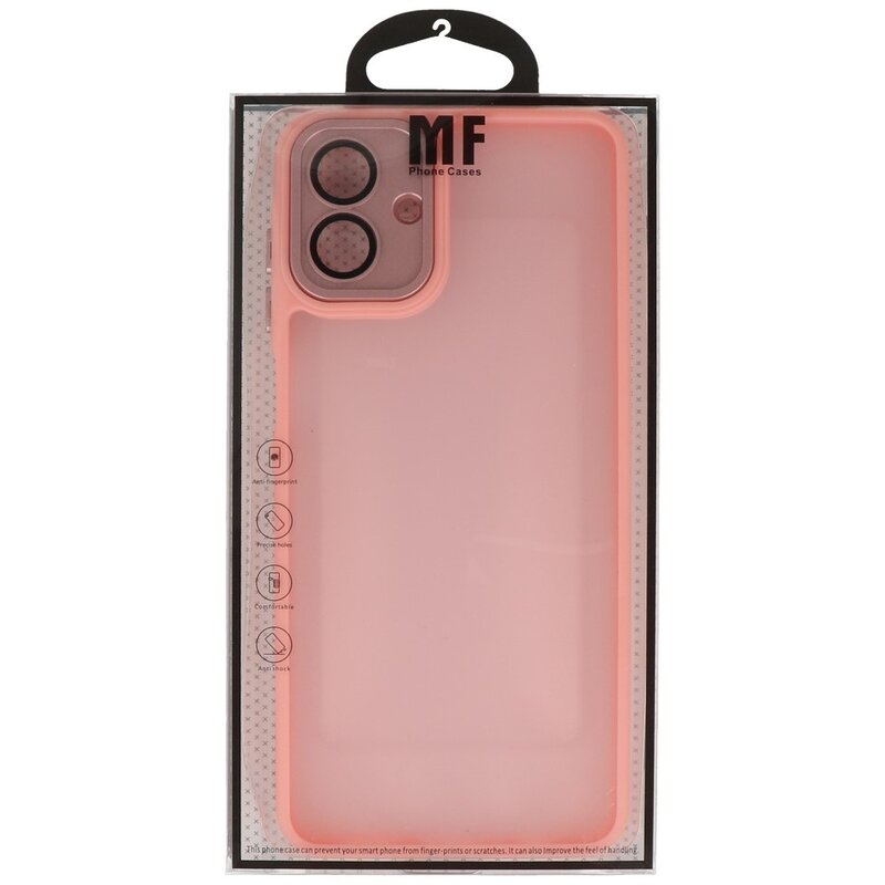Mat-Transparent met Camera Beschermer Case voor Samsung Galaxy A07 Roze