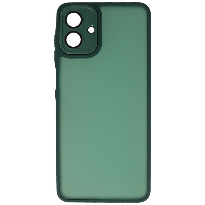 Funda transparente mate con protector de cámara para Samsung Galaxy A07, color verde oscuro