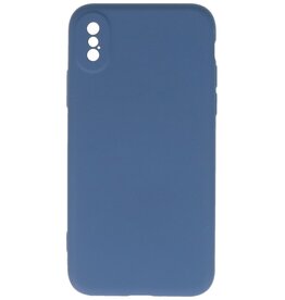 2,0 mm moderigtigt farvet TPU-cover til iPhone Xs Max marineblåt
