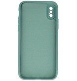 2,0 mm moderigtigt farvet TPU-cover til iPhone Xs Max mørkegrøn