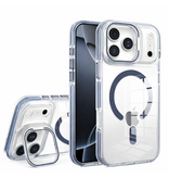 J2 Ingebouw Magsafe J2 - Funda transparente resistente con Magsafe integrado y función atril para iPhone 17 Pro Max (azul)