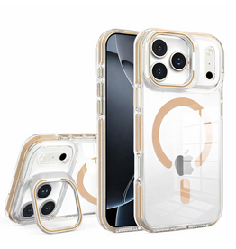 J2 Ingebouw Magsafe Coque transparente résistante jaune pour iPhone 17 Air - MagSafe intégré avec fonction support