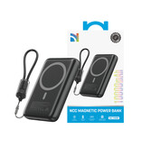 NCC Powerbank Batterie externe NCC WS-T193BP série XN 10 000 mAh, chargeur magnétique rapide 22,5 W - Noir