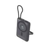 NCC Powerbank Batterie externe NCC WS-T185BLF série SC 10 000 mAh, chargeur magnétique rapide 22,5 W avec fonction support - Gris foncé