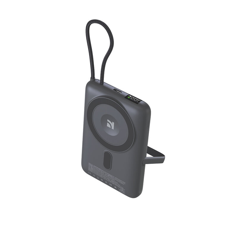 NCC Powerbank NCC Powerbank WS-T185BLF SC Serie 10000mAh 22,5W Magnetisches Schnellladegerät mit Standfunktion - Dunkelgrau