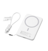 NCC Powerbank Batterie externe NCC WS-T192BP série XN 5000 mAh 20 W avec chargeur magnétique rapide - Blanche