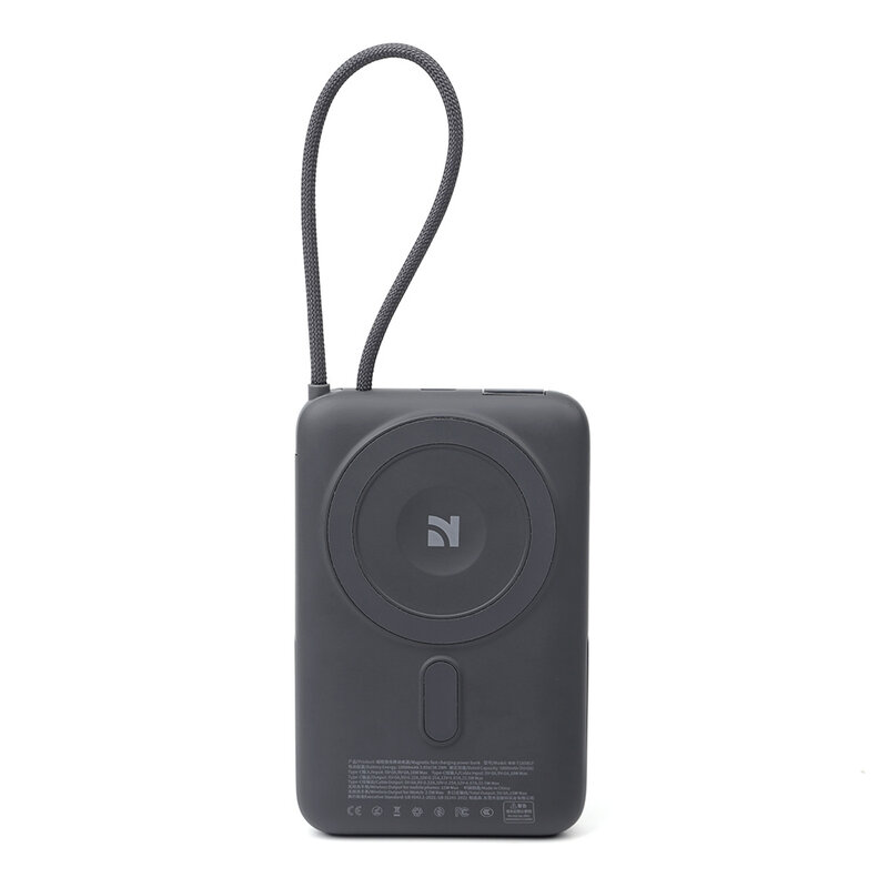 NCC Powerbank Batterie externe NCC WS-T185BLF série SC 10 000 mAh, chargeur magnétique rapide 22,5 W avec fonction support - Gris foncé