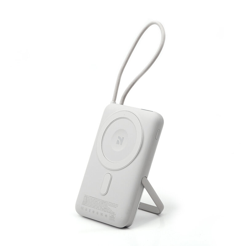 NCC Powerbank NCC Powerbank WS-T185BLF SC Serie 10000mAh 22,5W Magnetisches Schnellladegerät mit Standfunktion - Hellgrau