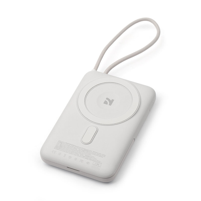 NCC Powerbank NCC Powerbank WS-T185BLF SC Series 10000mAh 22.5W Magnetisk Hurtigoplader med Ståfunktion - Lysegrå