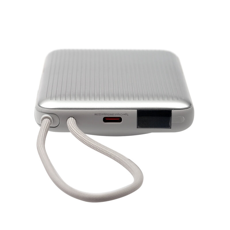 NCC Powerbank NCC Powerbank WS-T185BLF SC Series 10000mAh 22.5W Magnetisk Hurtigoplader med Ståfunktion - Lysegrå