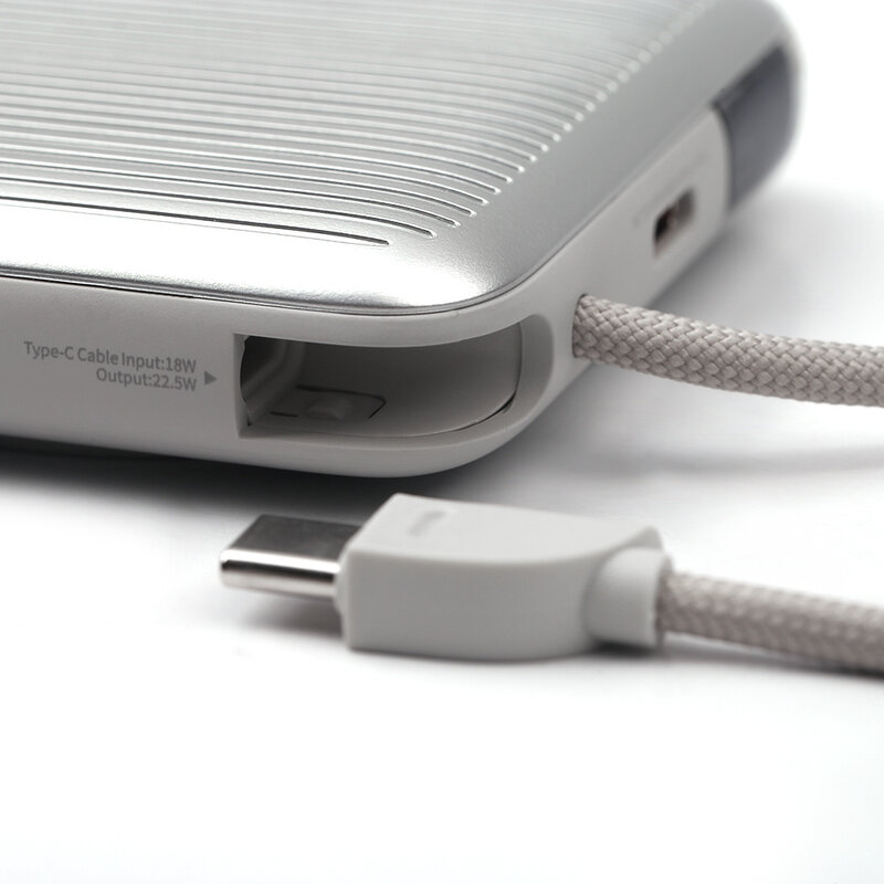 NCC Powerbank NCC Powerbank WS-T185BLF SC Series 10000mAh 22.5W Magnetisk Hurtigoplader med Ståfunktion - Lysegrå