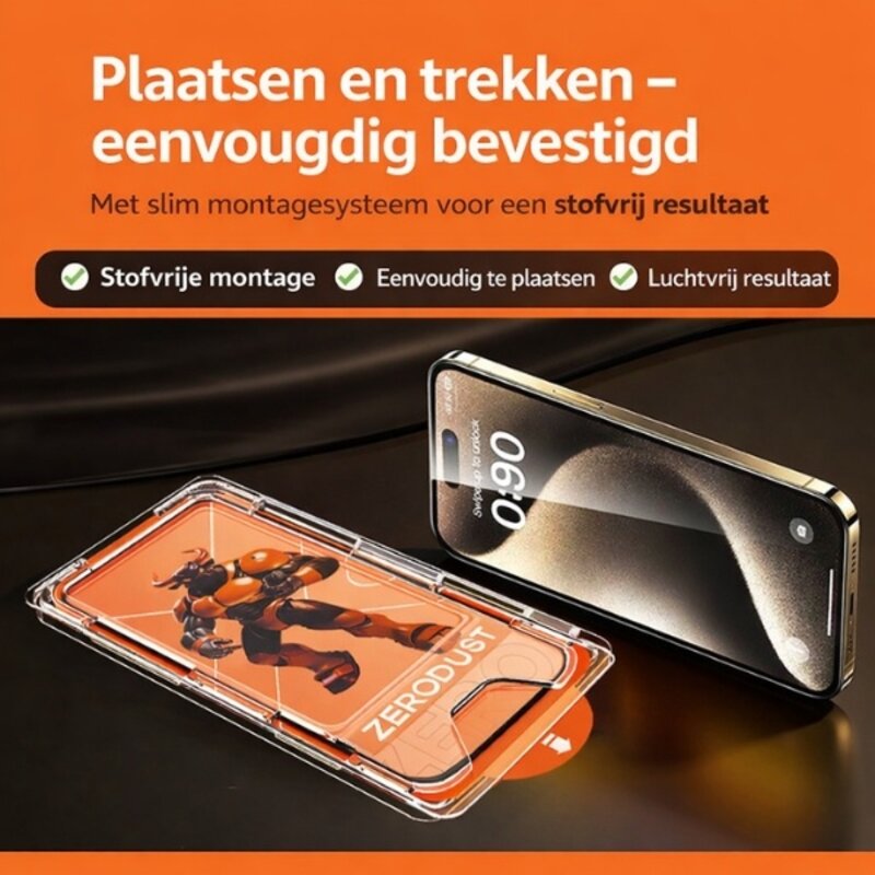 Zerodust Zerodust Tempered Glass met installatieframe voor Samsung Galaxy A37 - A56 5G Bulk