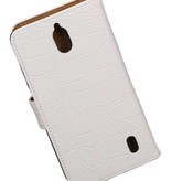 Croco Book Style Taske til Huawei Ascend Y625 White