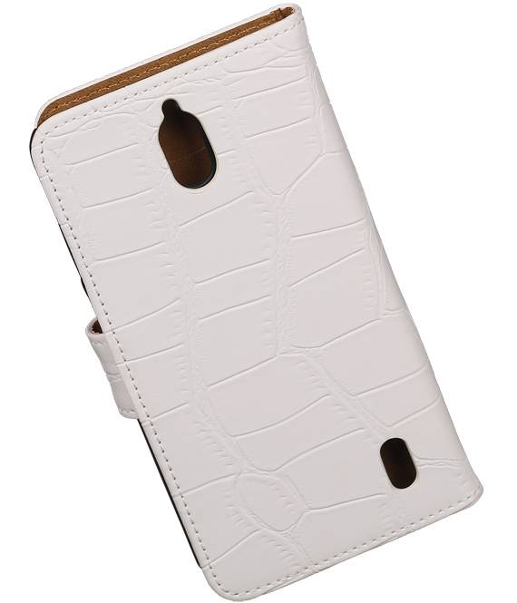 Croco Book Style Taske til Huawei Ascend Y625 White