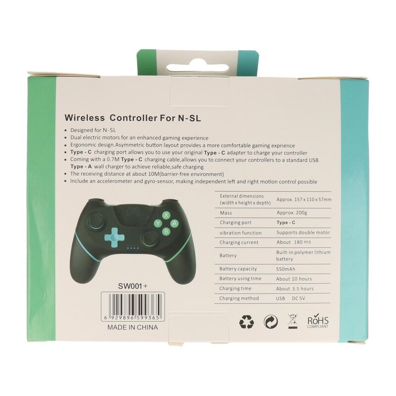 DOBE Kabelloser Gamecontroller (SW001) – Blau und Grün