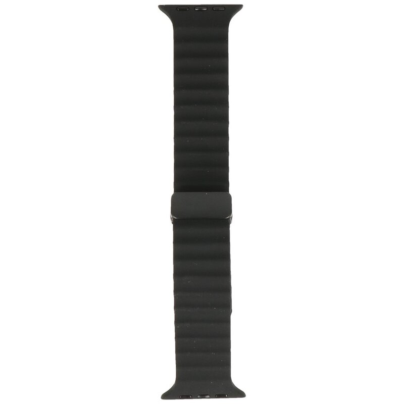 Oceaan vouw magnetisch Oceaan vouw magnetisch Smartwatch Bandje 42/44/45/49 mm - Model : L - Zwart