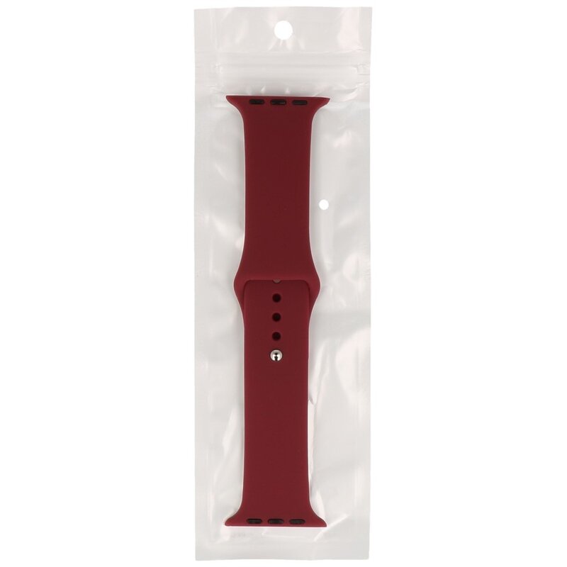 Classic Bracelet classique pour montre connectée 42/44/45/49 mm - 9 trous - Modèle : S - Rouge bordeaux