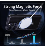 KaiYue Custodia Magsafe effetto pelle con supporto per iPhone 16 - Nera