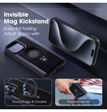 KaiYue Custodia Magsafe effetto pelle con supporto per iPhone 16 - Nera