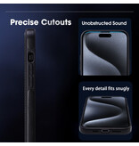 KaiYue Custodia Magsafe effetto pelle con supporto per iPhone 16 - Nera