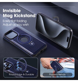 KaiYue Custodia Magsafe in similpelle con standard per iPhone 16 - Blu navy