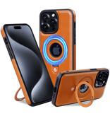 KaiYue Magsafe læderlook med standardcover til iPhone 16 - brun