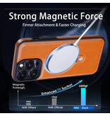 KaiYue Étui MagSafe aspect cuir avec coque standard pour iPhone 16 - Marron