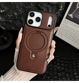 KaiYue Magsafe Lederlook met Standaard Hoesje voor iPhone 17 Pro - Mocca