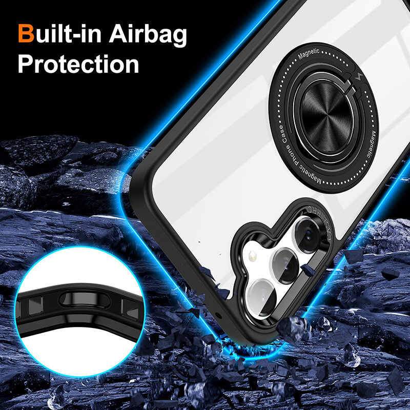 Smart Custodia magnetica intelligente con supporto a 360 gradi per Samsung Galaxy S26 - Nero