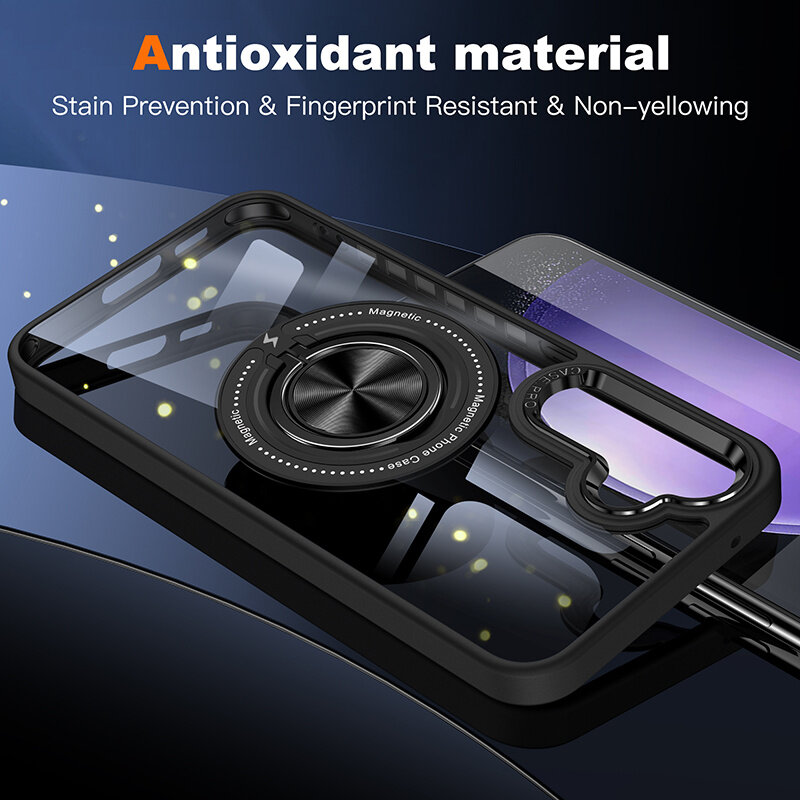 Smart Smart Magnetic met 360 Graden Standaard Hoesje voor Samsung Galaxy S26 - Zwart