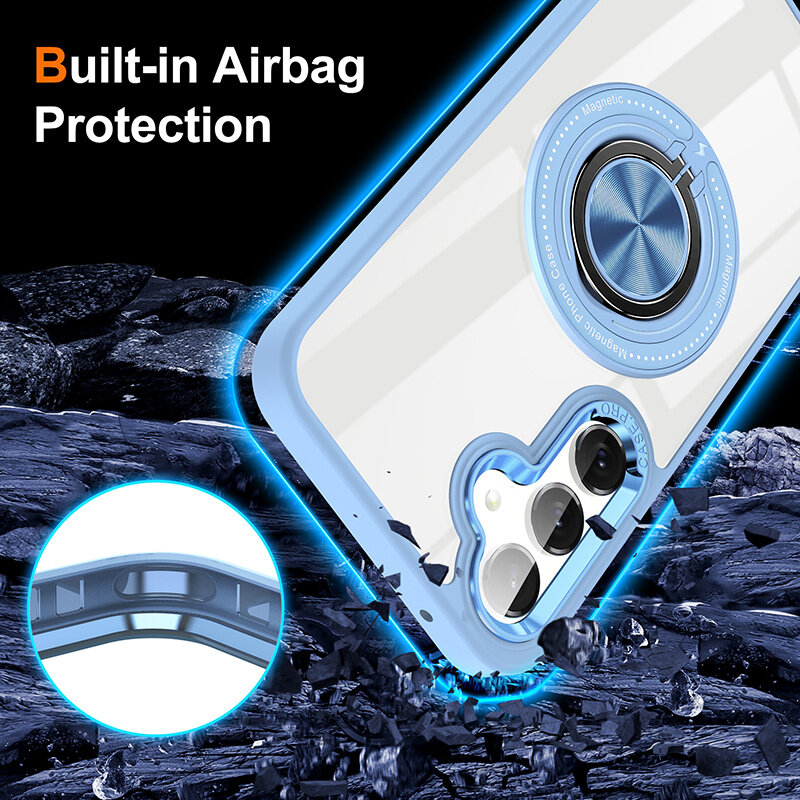 Smart Smart Magnetic met 360 Graden Standaard Hoesje voor Samsung Galaxy S26 - Blauw