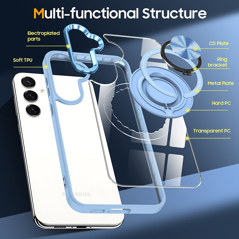 Smart Smart Magnetic with 360 Degree Stand Case for Samsung Galaxy S26 - Blue