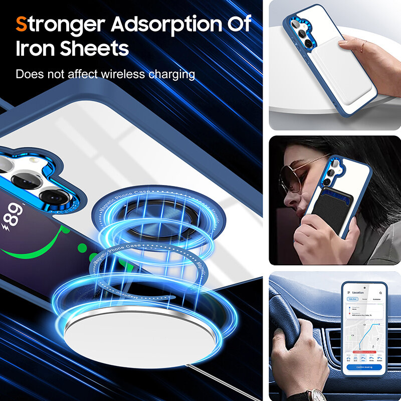 Smart Étui magnétique intelligent avec support à 360° pour Samsung Galaxy S26 - Bleu foncé