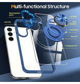 Smart Smart Magnetic met 360 Graden Standaard Hoesje voor Samsung Galaxy S26 - Donker Blauw