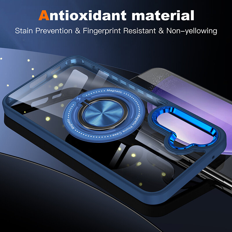 Smart Intelligente magnetische Schutzhülle mit 360°-Ständer für Samsung Galaxy S26 – Dunkelblau