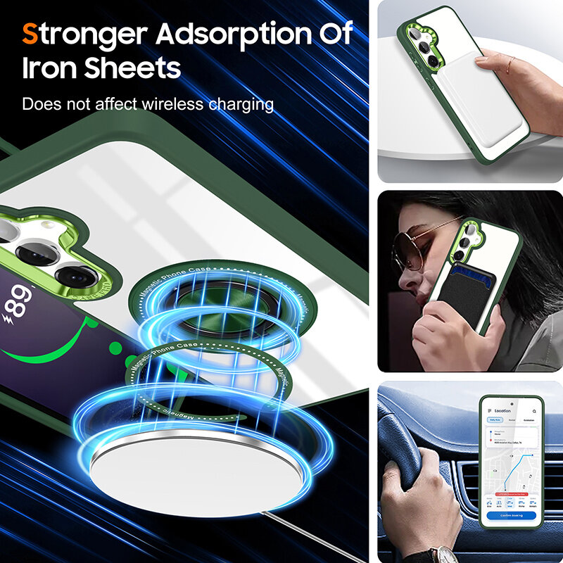 Smart Intelligente magnetische Schutzhülle mit 360°-Ständer für Samsung Galaxy S26 – Grün