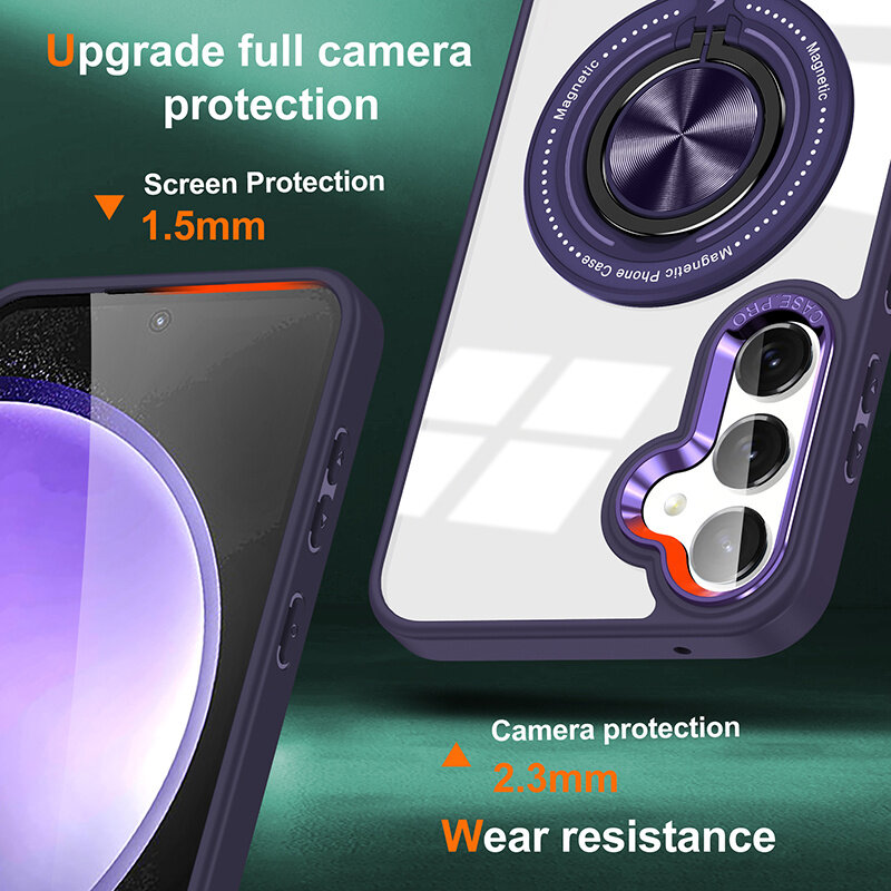 Smart Smart Magnetisk med 360 Graders Stand Cover til Samsung Galaxy S26 - Lilla