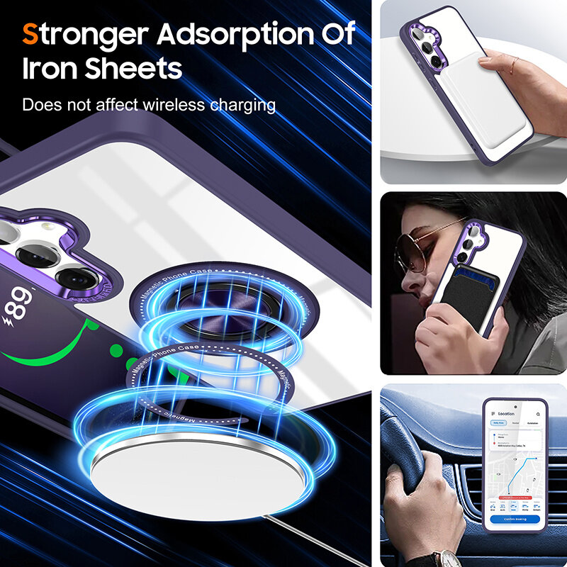 Smart Smart Magnetic met 360 Graden Standaard Hoesje voor Samsung Galaxy S26 - Paars