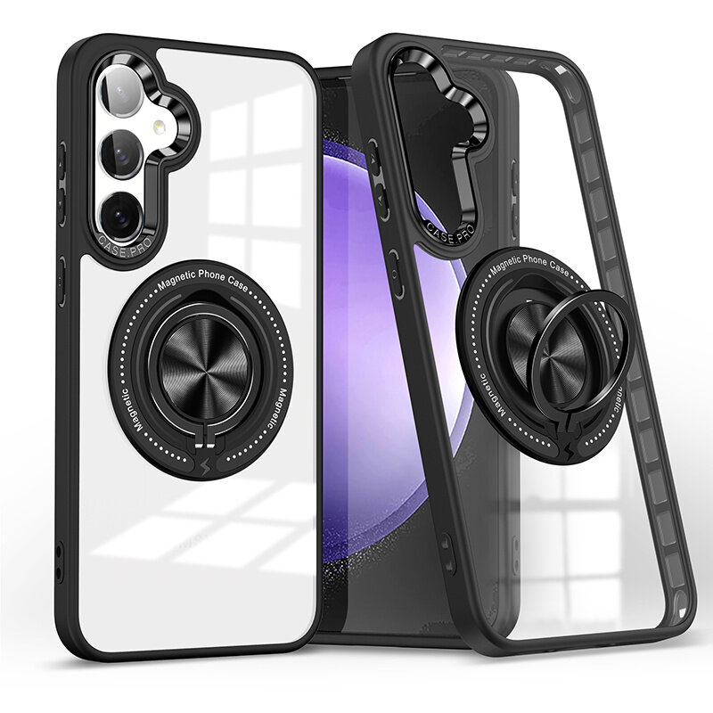 Smart Funda magnética inteligente con soporte de 360 grados para Samsung Galaxy S26 Plus - Negra