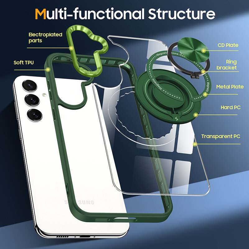 Smart Étui magnétique intelligent avec support à 360° pour Samsung Galaxy S26 Plus - Vert