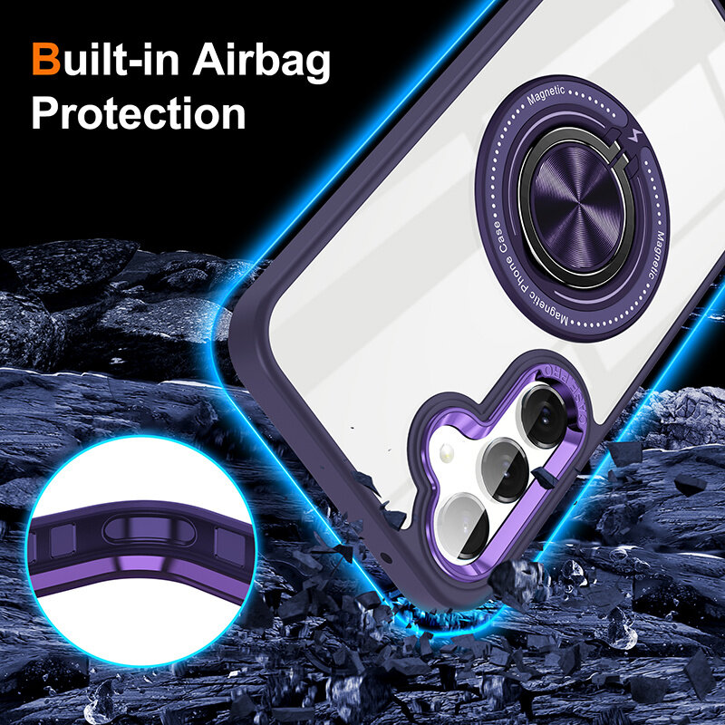 Smart Smart Magnetic with 360 Degree Stand Case for Samsung Galaxy S26 Plus - Purple